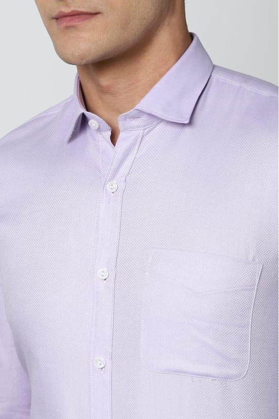 Men Purple Slim Fit Formal Full Sleeves Formal Shirt