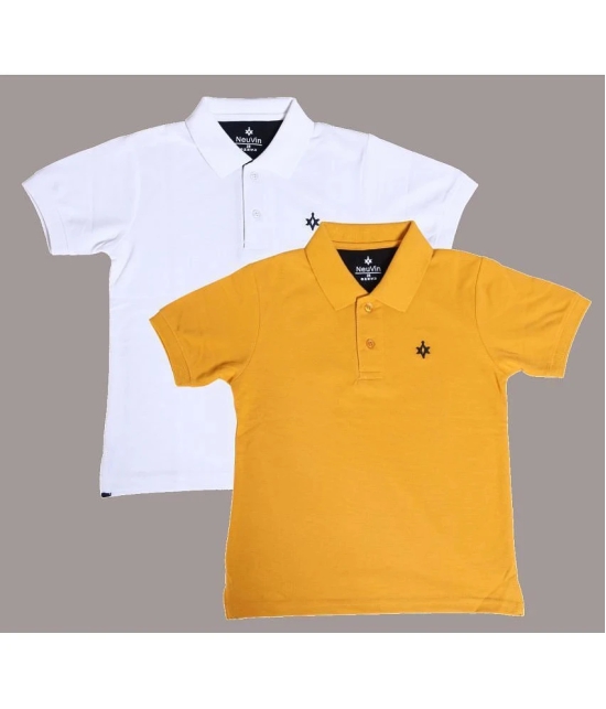 NEUVIN - Multi Color Cotton Blend Boys Polo T-Shirt ( Pack of 2 ) - None