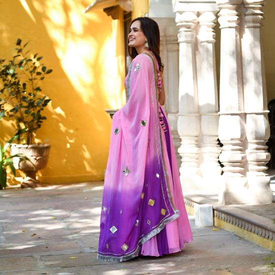 Regular Wear brasso Womens Blue Colour Anarkali Dress Material at Rs  299/piece in Surat