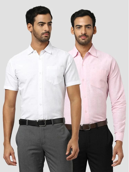 DESHBANDHU DBK - Multicolor Cotton Regular Fit Mens Formal Shirt (Pack of 2) - None