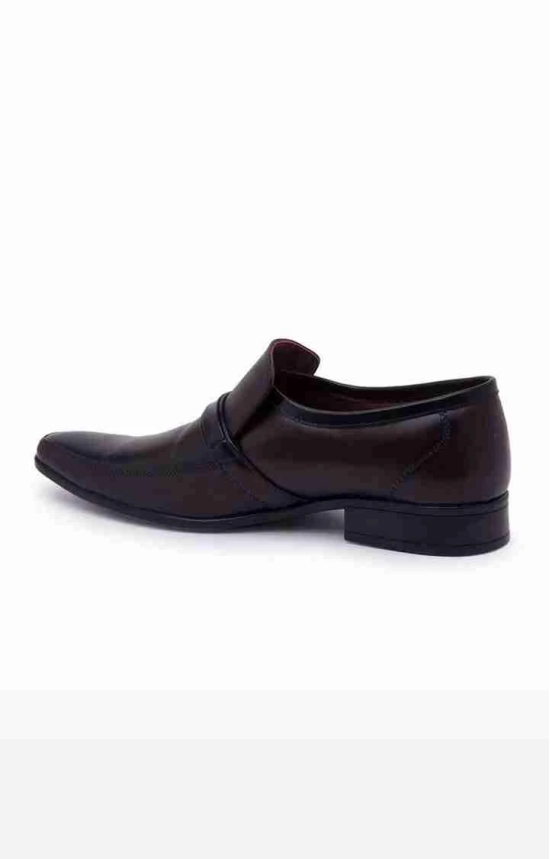 Mens Maroon Leather Formal Slip-ons