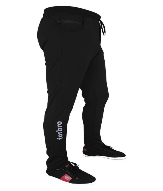 Forbro Black Polyester Lycra Trackpants Single - L