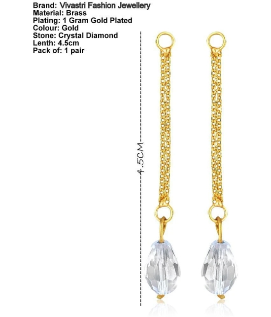 VIVASTRI Golden Drop Earrings ( Pack of 1 ) - Golden