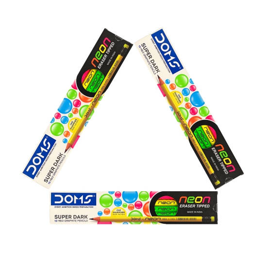 Doms Neon Pencils-Pack of 3