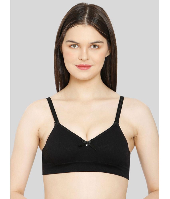 ILRASO - Black Cotton Non Padded Women's T-Shirt Bra ( Pack of 1 ) - None