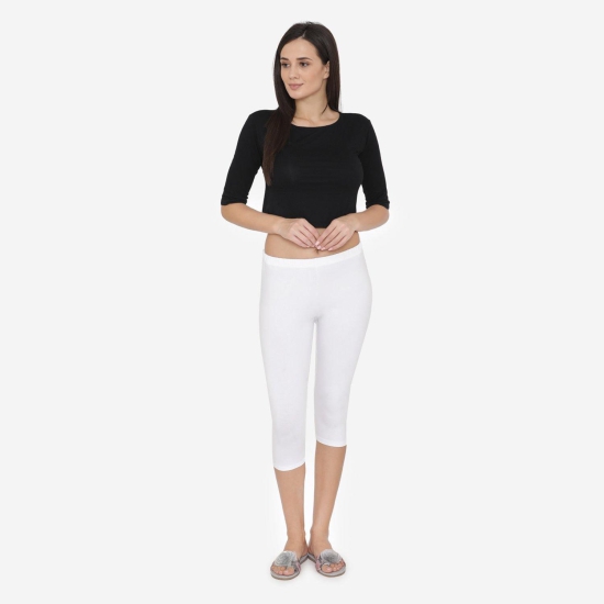 Women's Comfy Classy Capri Legging - Off White