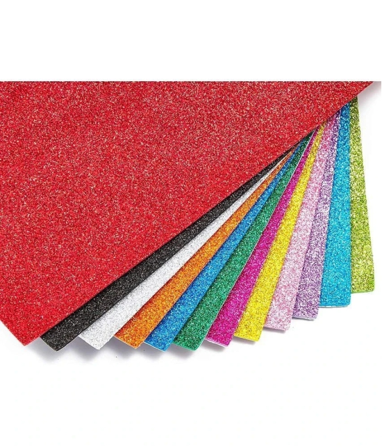 ECLET A4 Glitter Foam Sheet Sparkles 2 mm Thick 10 Different Color, for Art & Craft