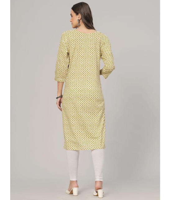 HIGHLIGHT FASHION EXPORT Cotton Printed Straight Womens Kurti - Yellow ( Pack of 1 ) - None