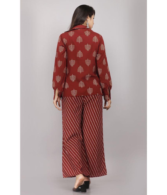 JC4U - Maroon Jacket Style Rayon Women's Stitched Salwar Suit ( Pack of 1 ) - None