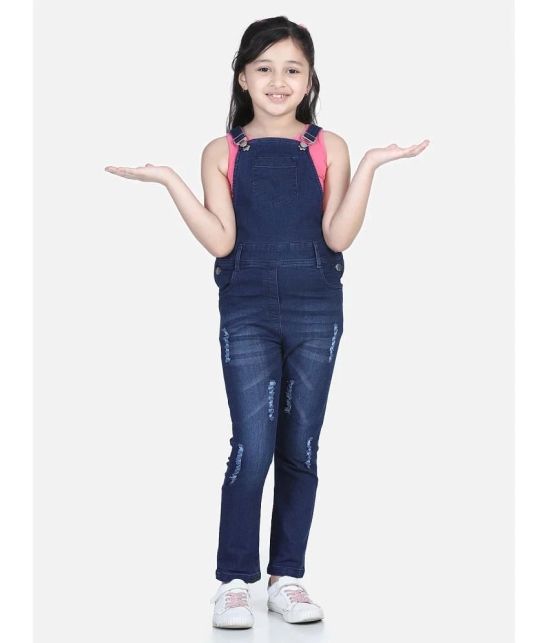 StyleStone - Blue Denim Girls Dungarees ( Pack of 1 ) - None