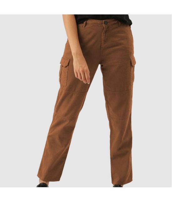 IVOC - Brown Cotton Loose Womens Cargo Pants ( Pack of 1 ) - None