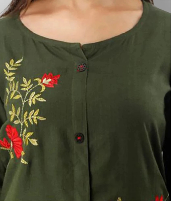 MAUKA - Green Rayon Womens Flared Kurti ( Pack of 1 ) - 5XL