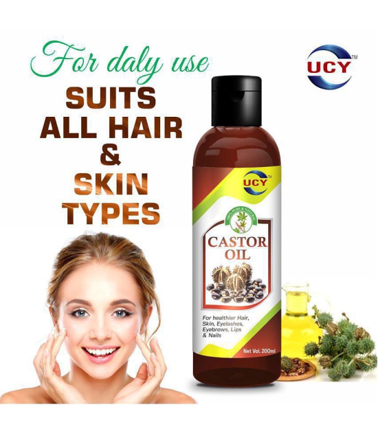 UCY Pure Castor Oil for Hair and Skin 200 mL Pack of 2