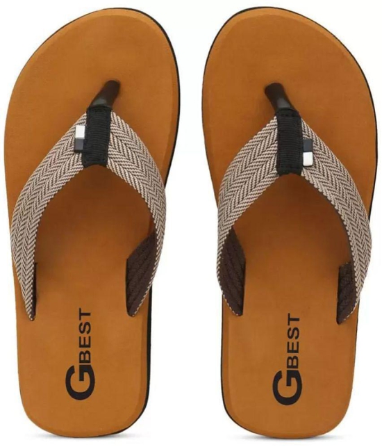 GBest Brown Mens Thong Flip Flop - None