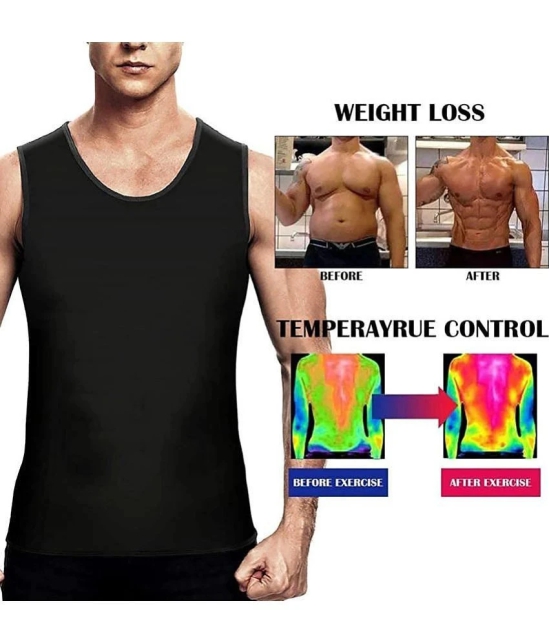 Size S-M Weight Loss Slimming Shirt Waist Belt Body Shaper - Black