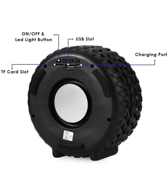 COREGENIX RGB TYRE 10 W Bluetooth Speaker Bluetooth V 5.1 with USB,SD card Slot Playback Time 10 hrs Black - Black