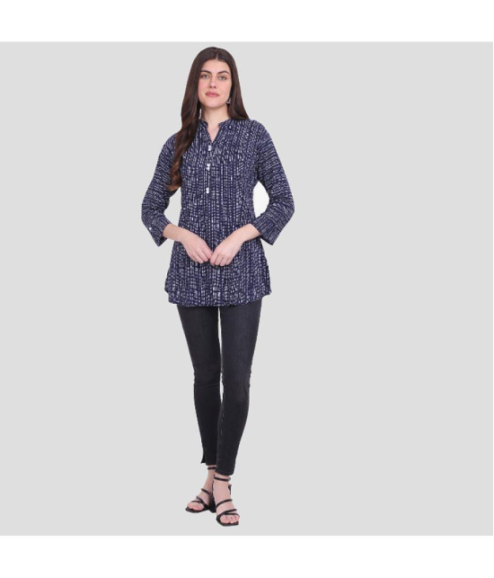 PPTHEFASHIONHUB - Blue Rayon Women's Regular Top ( Pack of 1 ) - None