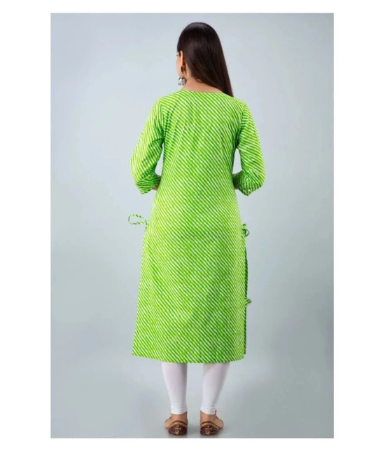 Lee Moda - Green Cotton Womens Straight Kurti ( Pack of 1 ) - S