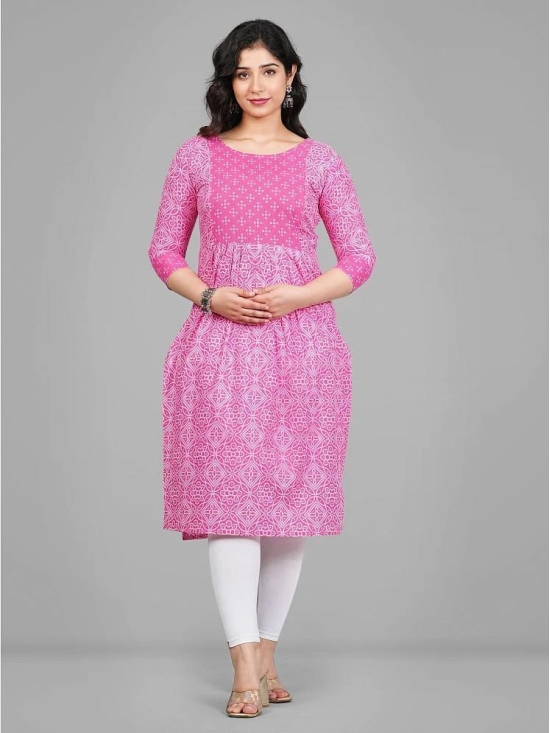 Parastri Pink Cotton Maternity Kurta - M