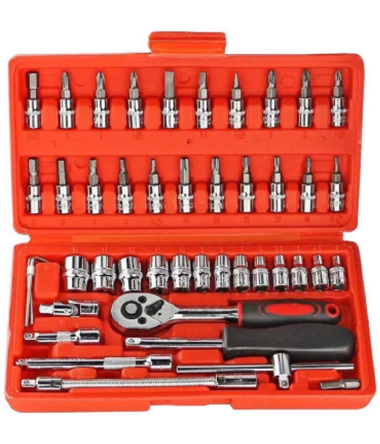 FLEXIM 46 in 1 Pcs Tool Kit & Screwdriver Set Multi-Purpose Combination Socket S Combination Spanner More than 15 Pc