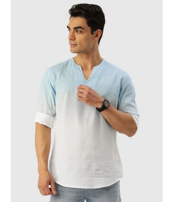 Bene Kleed - Light Blue Cotton Mens Shirt Style Kurta ( Pack of 1 ) - None