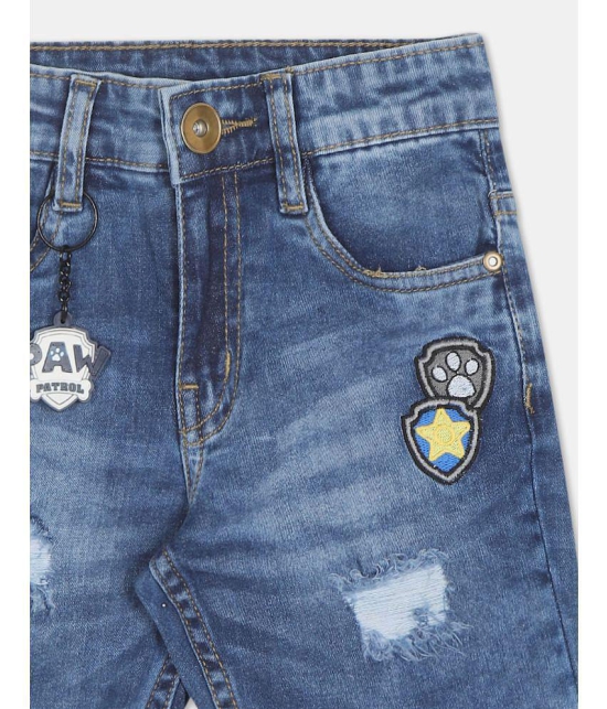 Boys Blue Mid Rise Denim Shorts - None