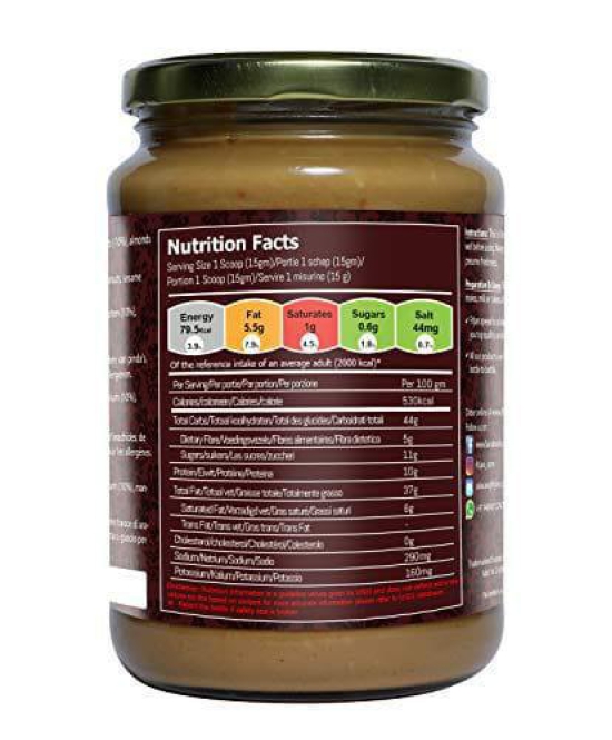 FITJARS Stone Ground Keto Vegan Almond(Badam)& Macadamia Nut Butter(Badam|Macadamia Nuts) , 750 g