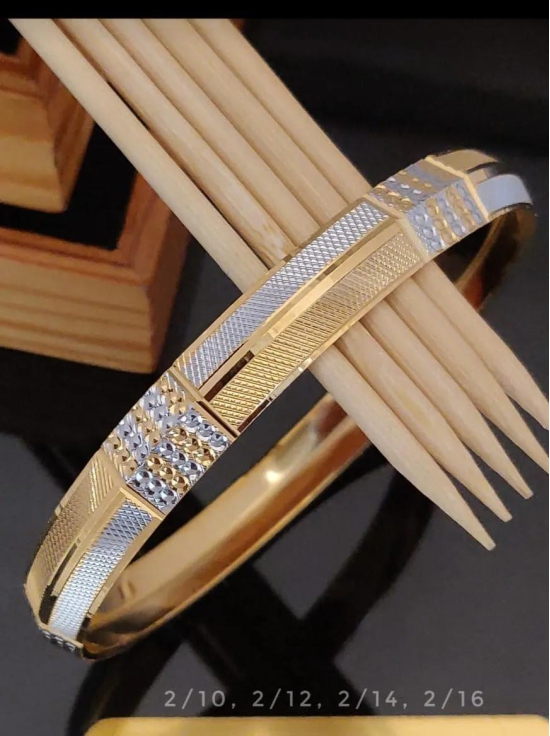 Casual Design Gold & Silver Men Kada Bracelate-2.14