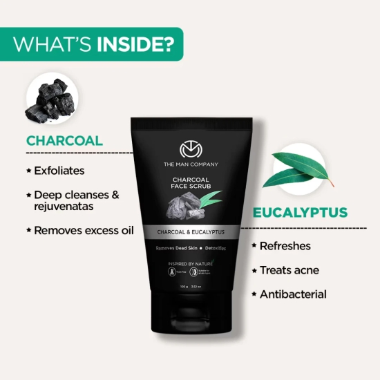 The Man Company Charcoal Face Scrub With Lemongrass & Eucalyptus 100g