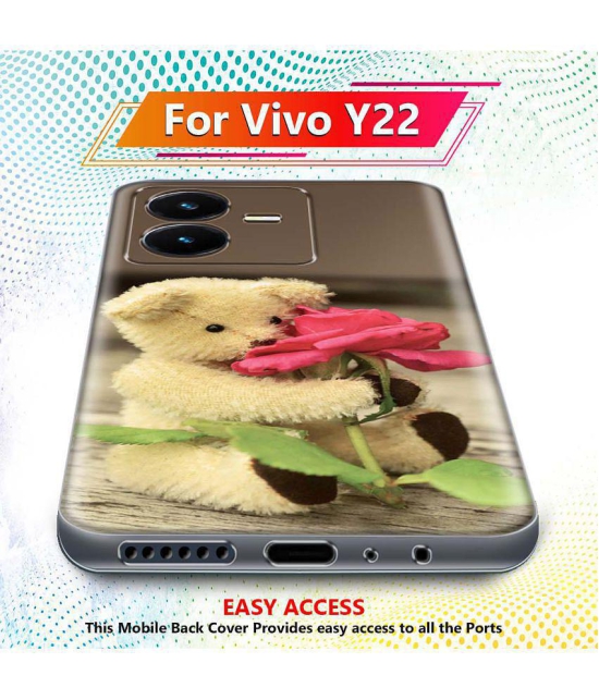 NBOX - Multicolor Silicon Printed Back Cover Compatible For Vivo Y22 ( Pack of 1 )