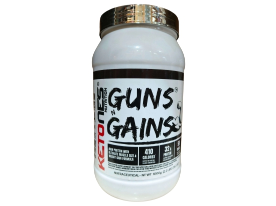 Ketones Nutrition Guns n Gains | 1 KG | Mass and Weight Gain Formula | Low Sugar | Chocolate