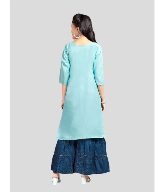 Aarika Sea Green Cotton Girls Kurta and Sharara Set ( Pack of 1 ) - None