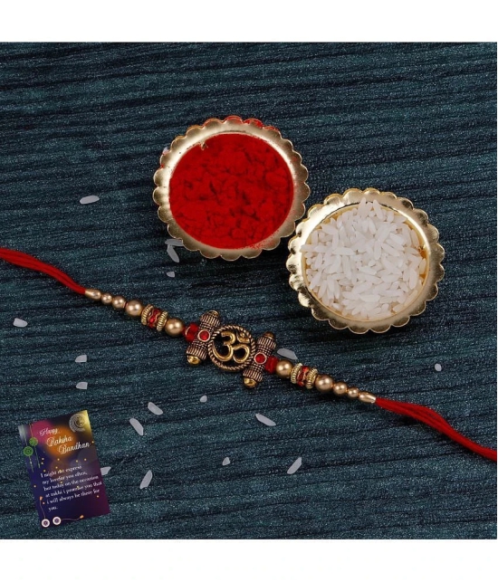 Silver Shine - Red Religious Rakhi ( Pack of 2 ) - None