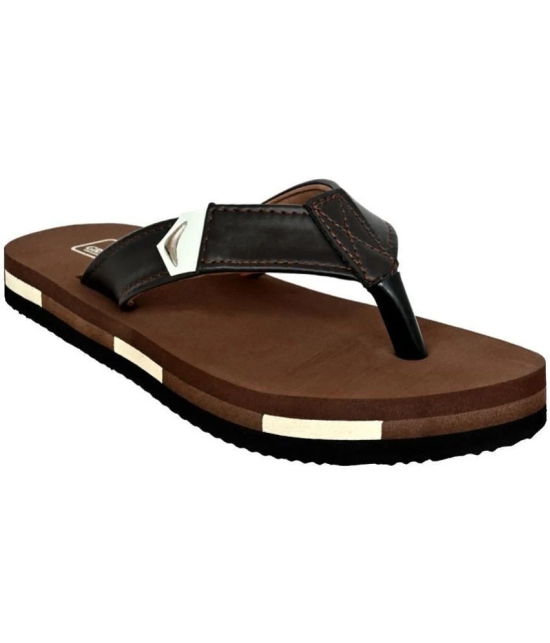 GRASS WALK Brown Mens Thong Flip Flop - None