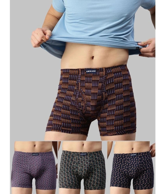 Lux Cozi - Black Cotton Mens Trunks ( Pack of 4 ) - None