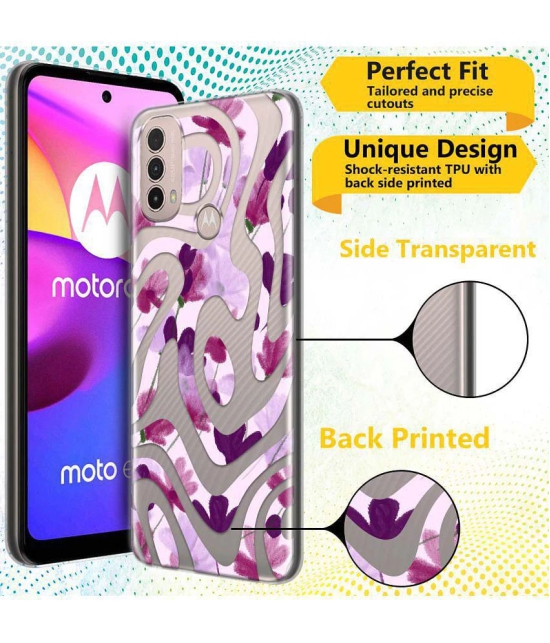 NBOX - Multicolor Silicon Printed Back Cover Compatible For Motorola Moto E40 ( Pack of 1 )