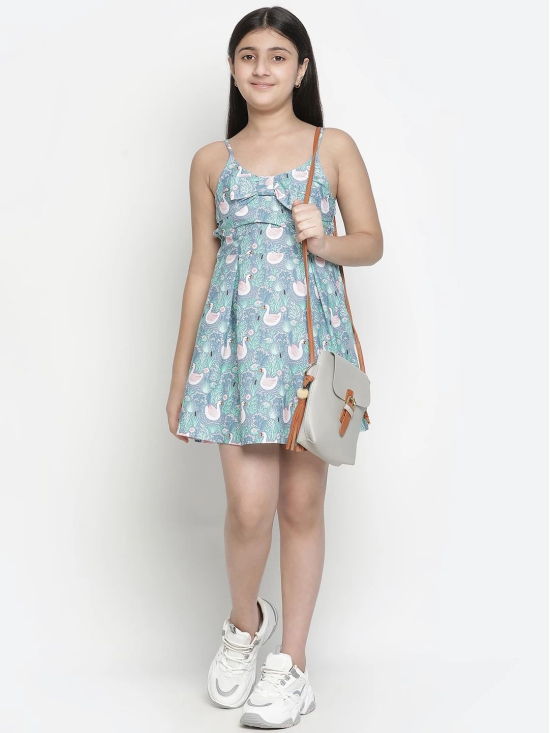 Oxolloxo Girls Blue & Off White Satin Dress