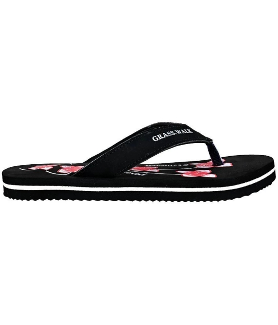 GRASS WALK - Black Womens Thong Flip Flop - None