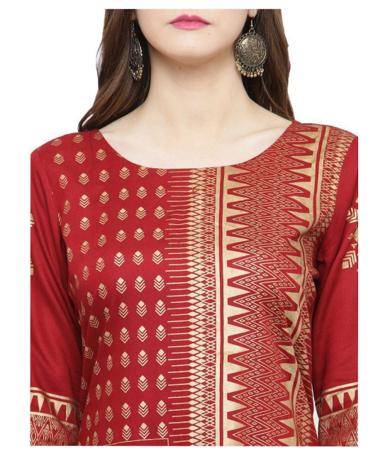 KSUT Maroon Rayon Straight Kurti - XL