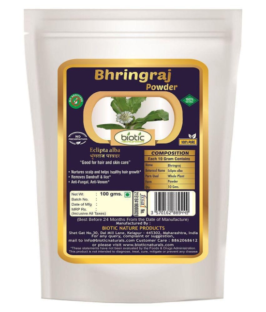 Biotic Natural Bringraj, Brahmi and Amla Powder - 300 gms (100 gms Each)