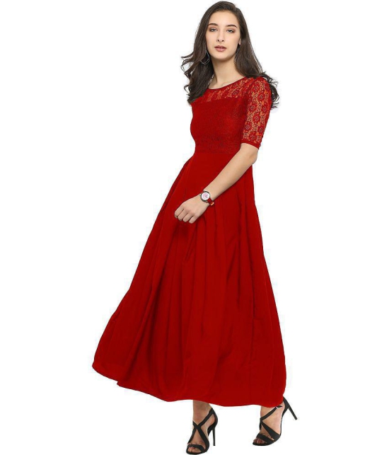 Sheetal associates - Red Crepe Women's Gown ( Pack of 1 ) - None