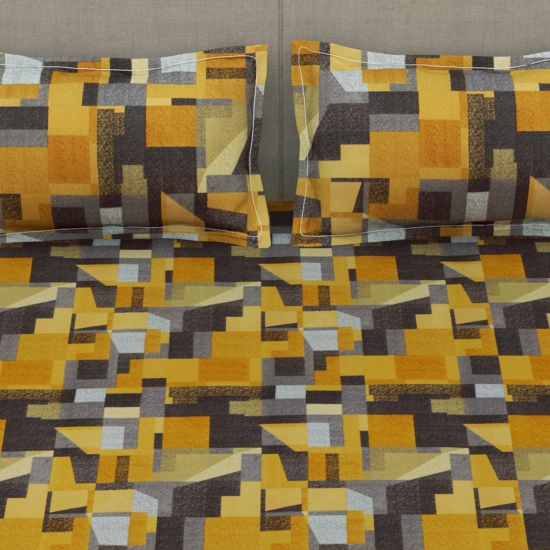 Arena 180 TC Mustard Double Size Bedsheet With 2 Pillow Cover-Double Bedsheet / 180 TC / Mustard