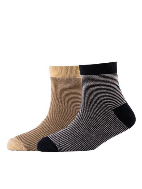 Men Pack Of 2 Striped Cotton Ankle Length Socks