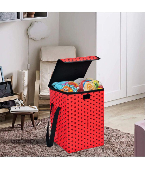 SH NASIMA Laundry Star Printed 45 L - Red Laundry Bag