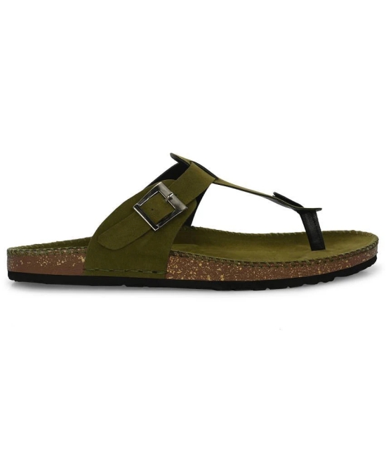 Leeport Olive Mens Thong Flip Flop - None