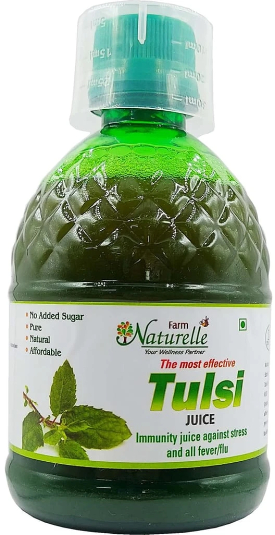 Farm Naturelle- Most Effective Tulsi Juice (400Ml)-The Finest Tulsi Juice-Herbal Basil and Cinnamon Honey 55g x 1