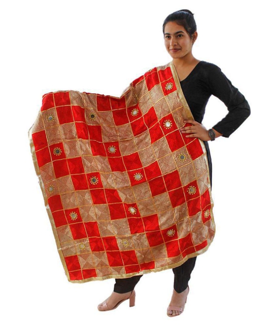 Sahej Suits & Phulkari Red Chiffon Dupatta