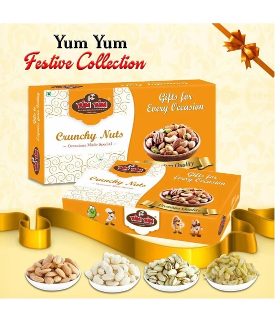 YUM YUM 1kg Dry Fruits Gift Box (Diwali Celebration) (Almonds, Cashews, Pista & Raisin - 250g Each)