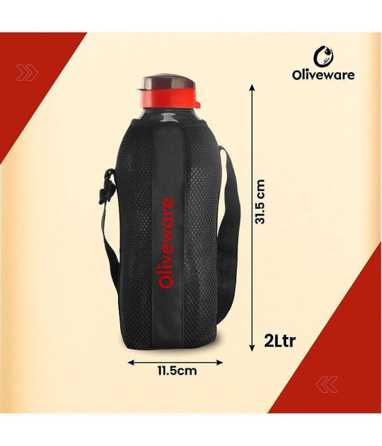 Oliveware - Black Water Bottle 2000 mL ( Set of 1 ) - Black