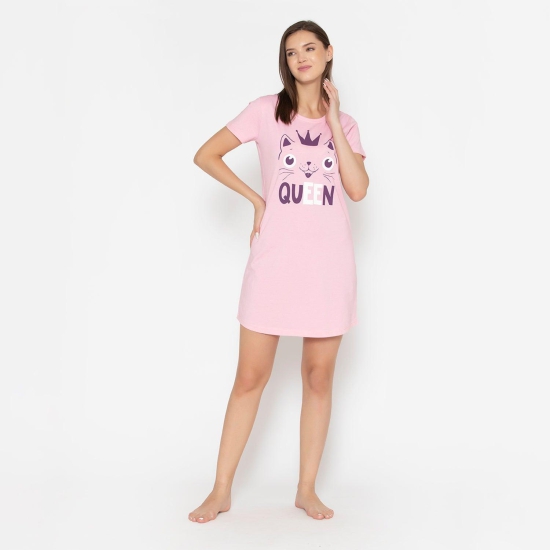 Women Cotton Sleepshirt - Orchid Pink Orchid Pink XL